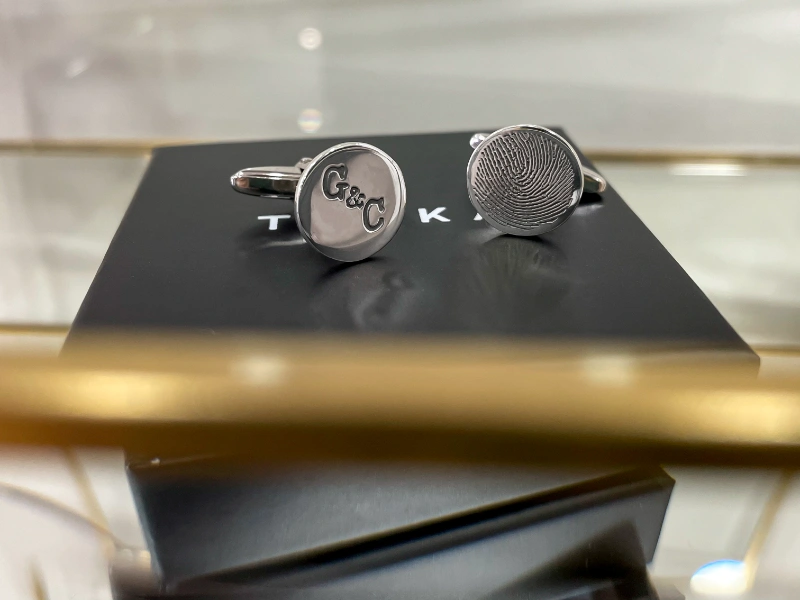 gemelos plata novio personalizados