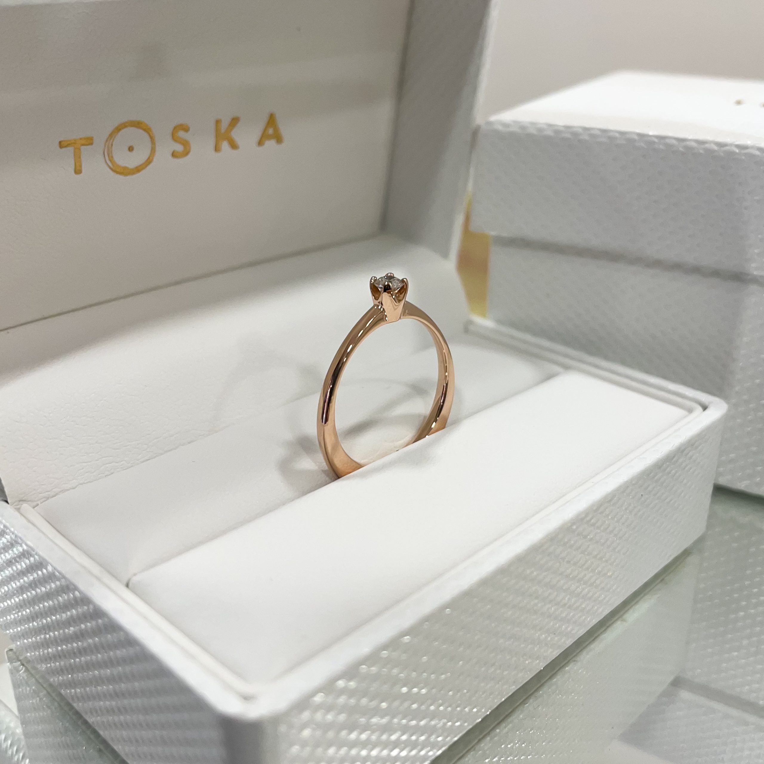 Anillo compromiso oro y diamante