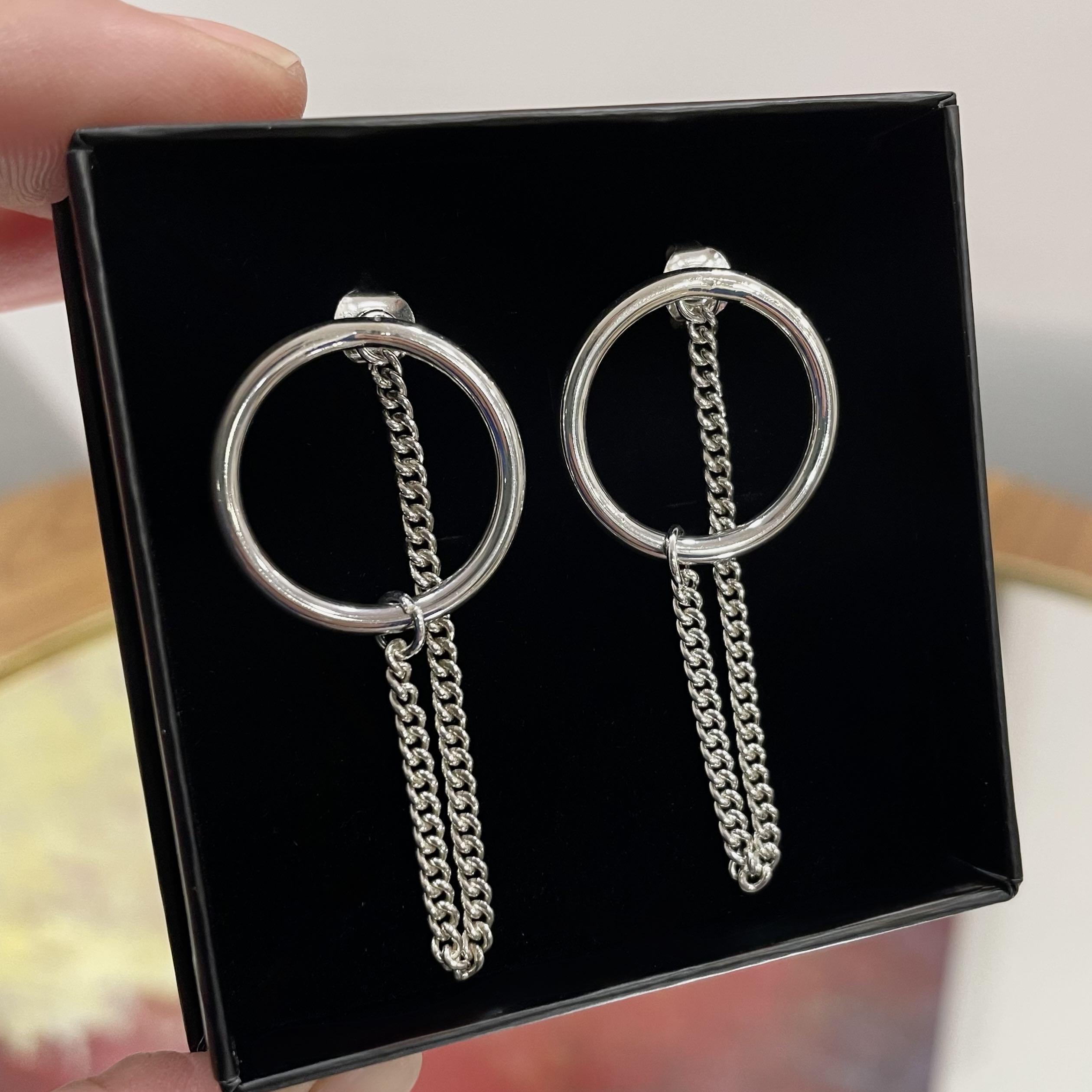 PENDIENTES PLATA CADENA TOSKA