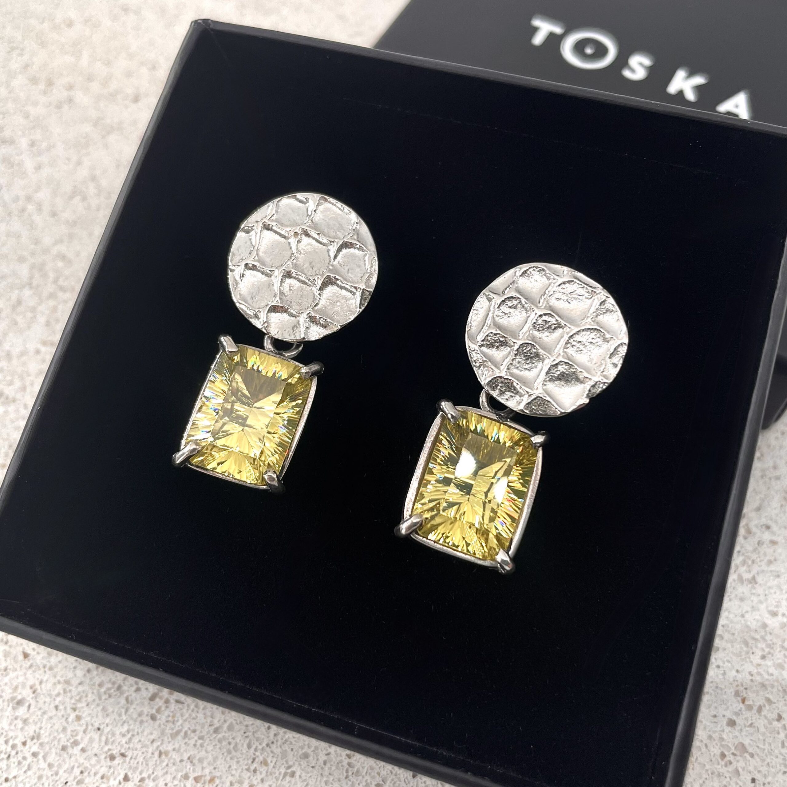 PENDIENTES PLATA CITRINO TOSKA